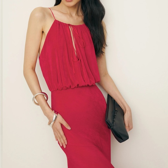 NEW NWT Reformation Lupe Knit Dress Red - Picture 2 of 4